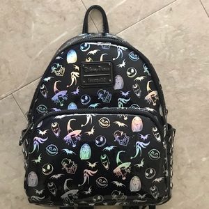 Official Disney mini Loungefly Holographic Nightmare Before Christmas backpack